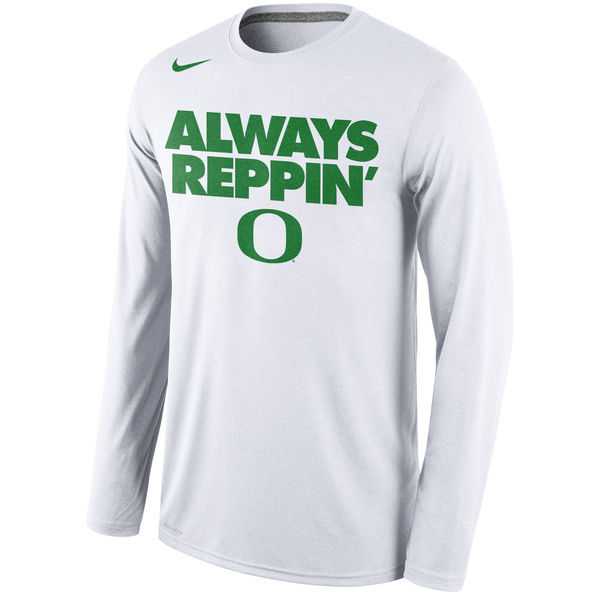 Oregon Ducks Nike Always Reppin Long Sleeve WEM Top - White,We sell and wholesale Oregon Ducks Nike Always Reppin Long Sleeve WEM Top - White on line form chian!